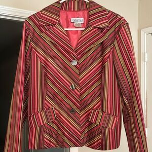 EUC vibrant striped jacket, size L